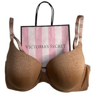 Victoria’s Secret THE T-SHIRT Smooth PushUp Full Coverage Bra 34 DD Nude Caramel